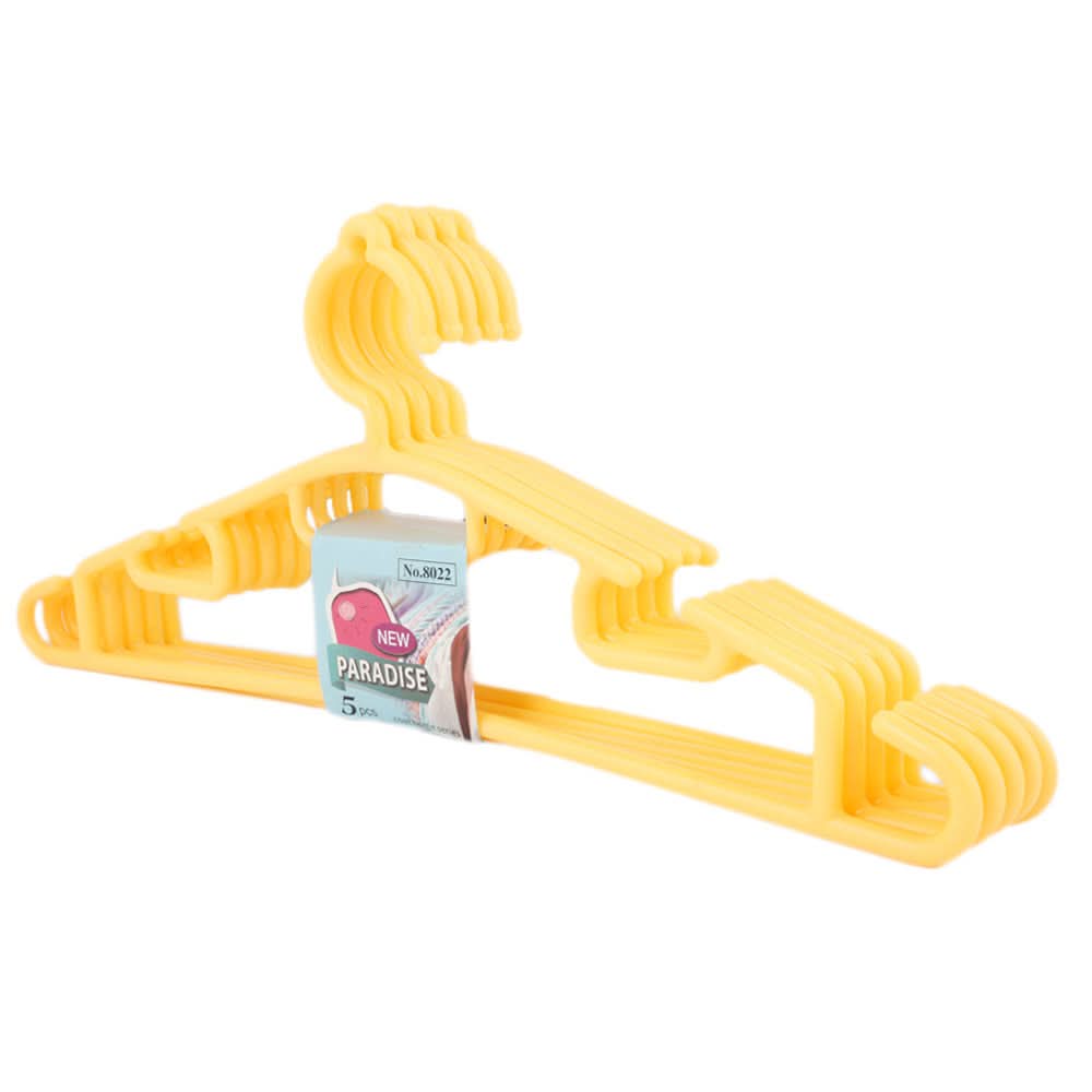Cloth Hanger 5 Pcs - Yellow, Home & Lifestyle, Accessories, Chase Value, Chase Value