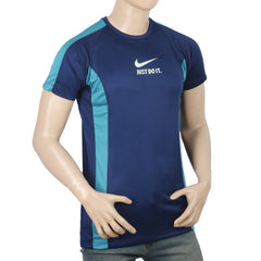 Men's Half Sleeves Round Neck T-Shirt - Navy Blue, Men, T-Shirts And Polos, Chase Value, Chase Value
