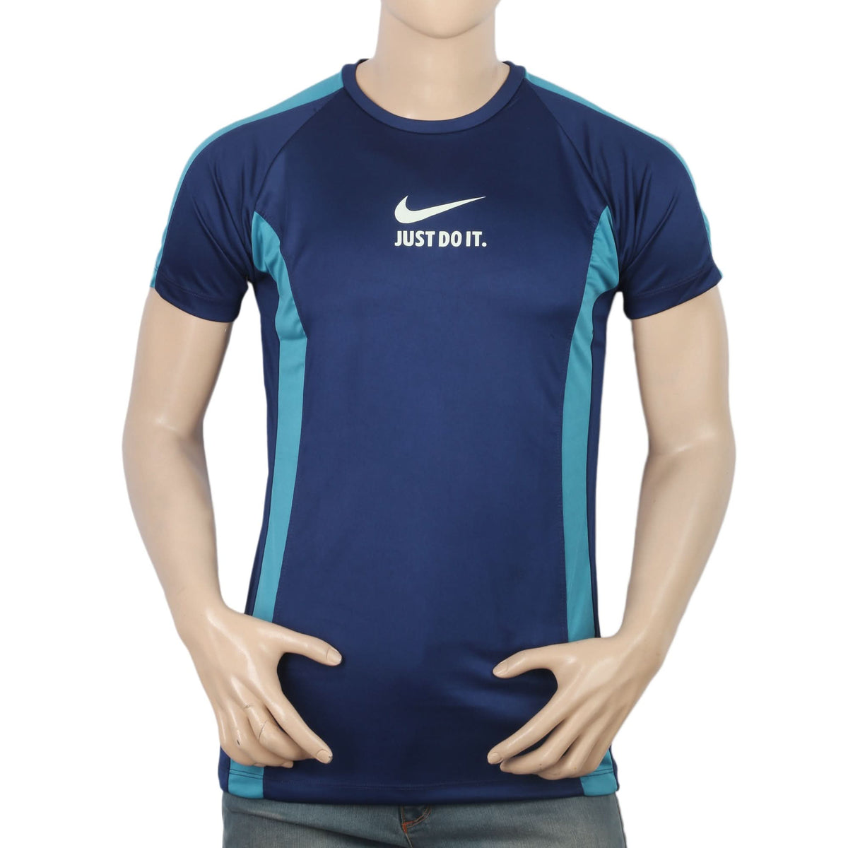 Men's Half Sleeves Round Neck T-Shirt - Navy Blue, Men, T-Shirts And Polos, Chase Value, Chase Value