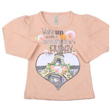 Girls Full Sleeves T-Shirt - Peach, , Chase Value, Chase Value