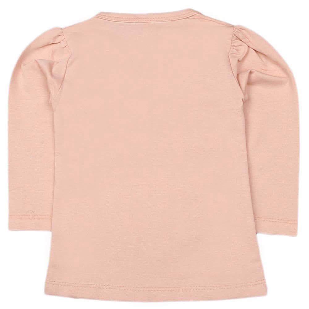 Girls Full Sleeves T-Shirt - Peach, , Chase Value, Chase Value