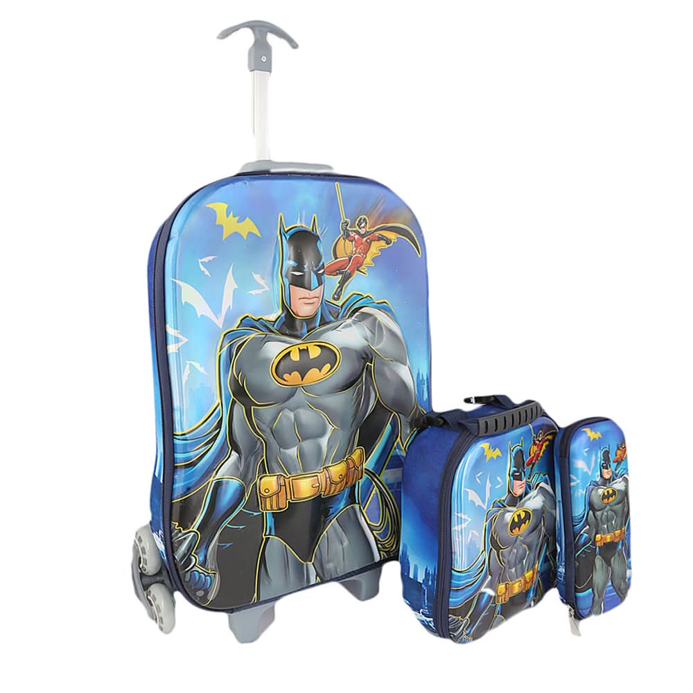 School Trolley Bag 3 Piece Set (SH2B1) - Batman, Kids, School And Laptop Bags, Chase Value, Chase Value
