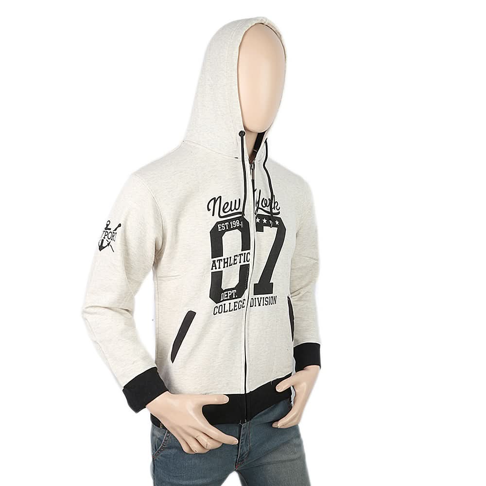 Men's Fleece Jacket - Off White, Men, Jackets and Hoodies, Chase Value, Chase Value
