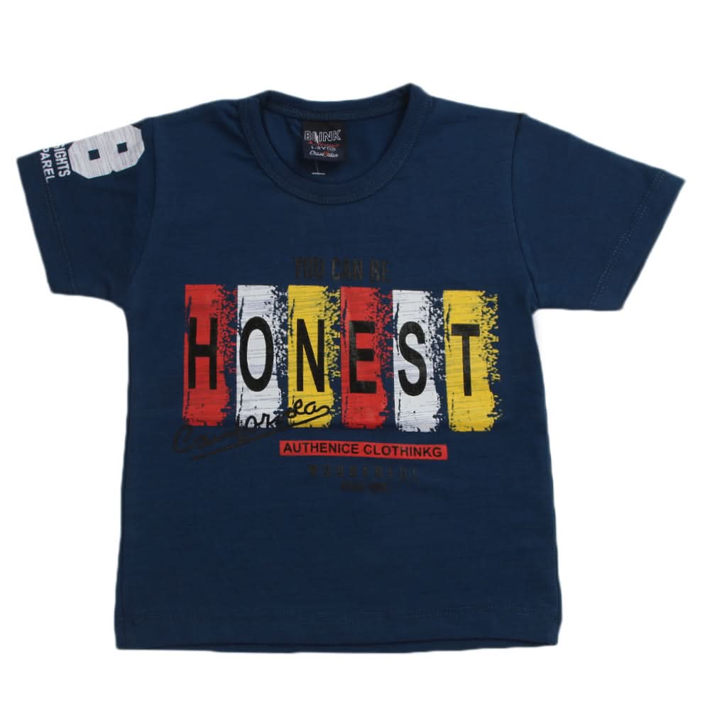 Boys Half Sleeves T-Shirt - Navy Blue, Boys T-Shirts, Chase Value, Chase Value