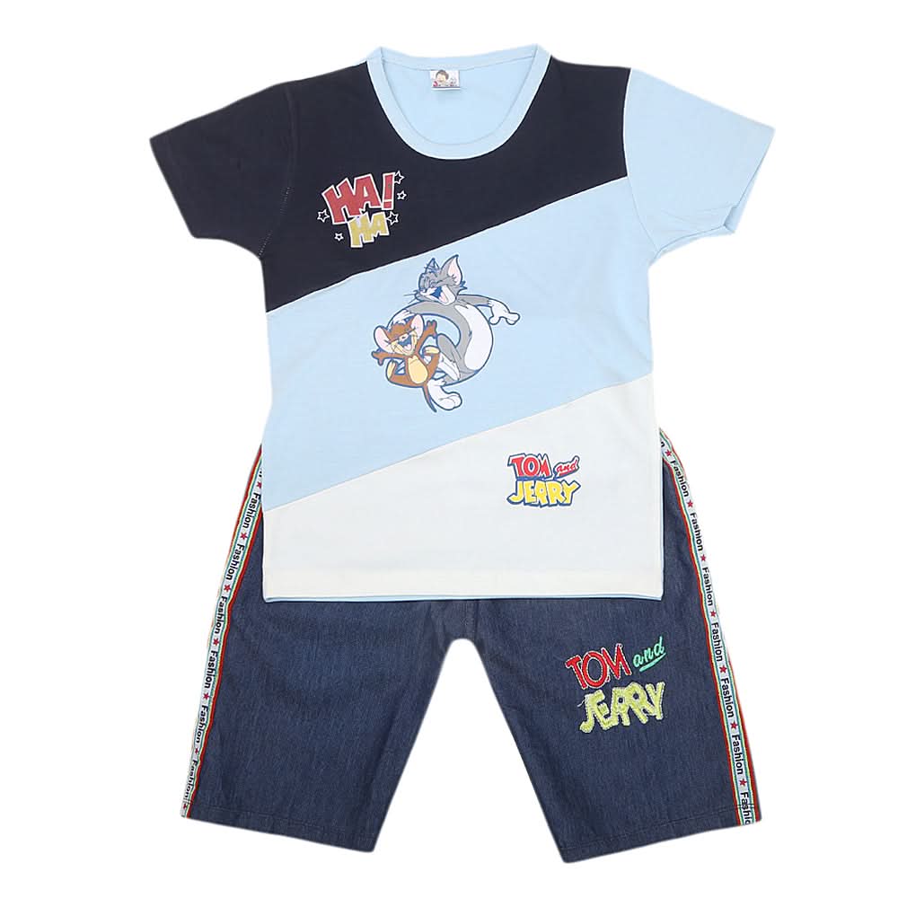 boys half sleeves short Suit - Blue, Kids, Boys Sets And Suits, Chase Value, Chase Value