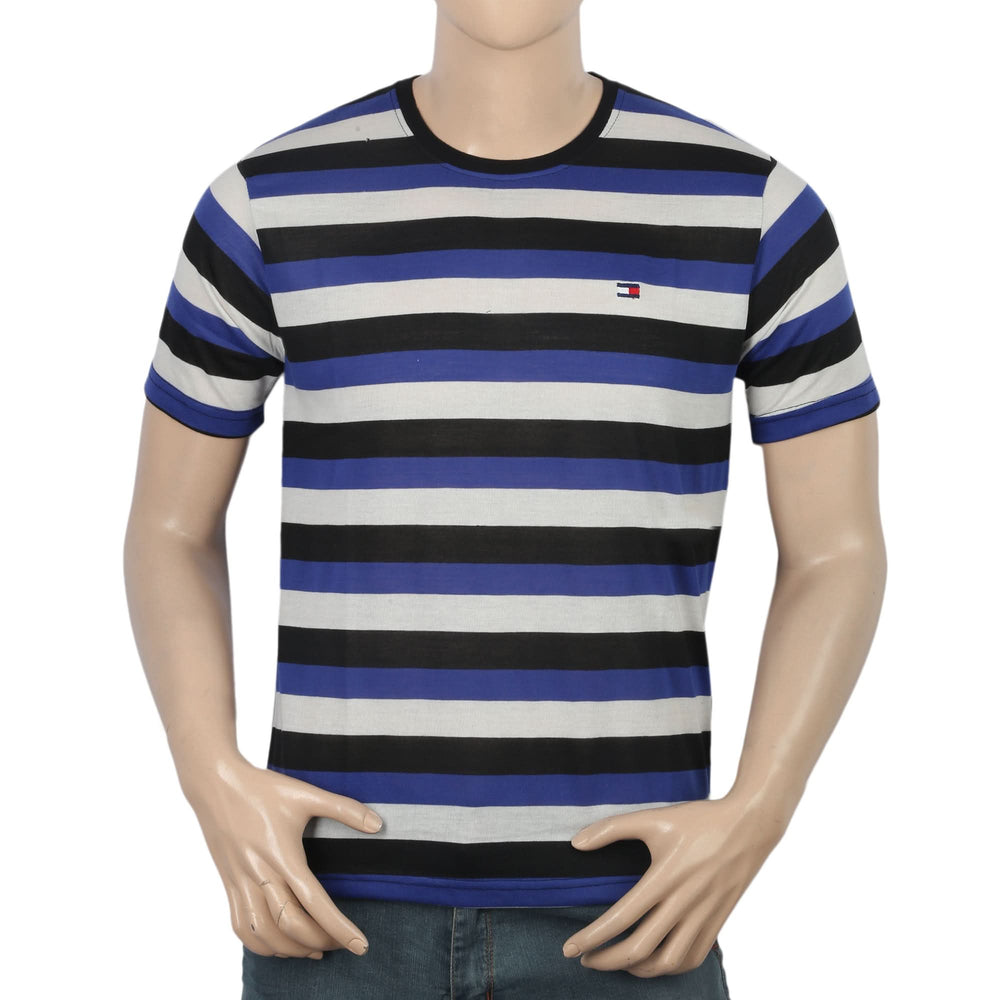 Men's Half Sleeves Yarn Dyed T-Shirt - Royal Blue, Men, T-Shirts And Polos, Chase Value, Chase Value