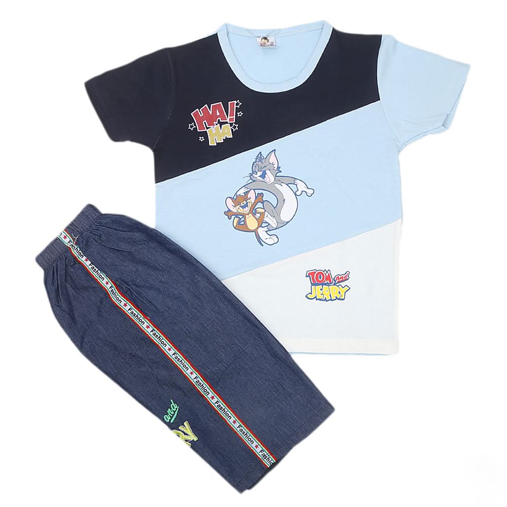 boys half sleeves short Suit - Blue, Kids, Boys Sets And Suits, Chase Value, Chase Value