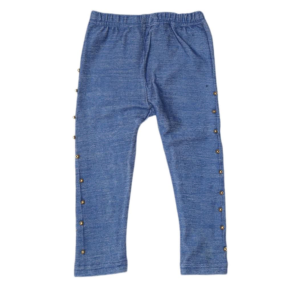 Girls Denim Stone Tight Blue C, Kids, Pants And Capri, Chase Value, Chase Value