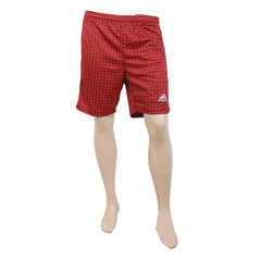 Men's Polyester Micro Check Short - Maroon, Men, Shorts, Chase Value, Chase Value