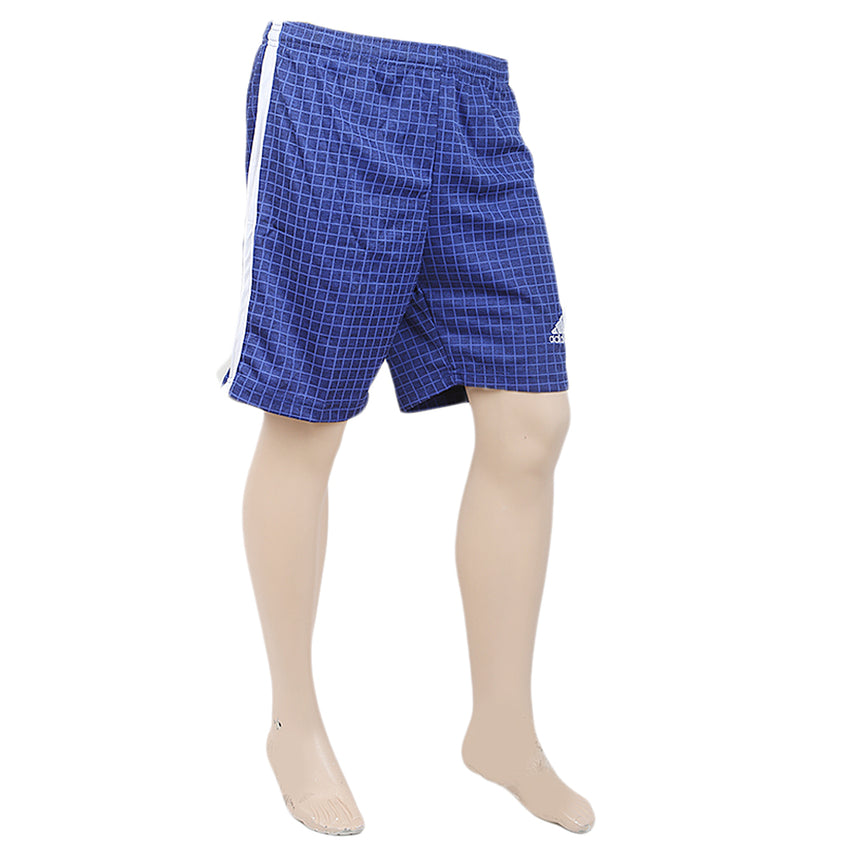 Men's Polyester Micro Check Short - Royal Blue, Men, Shorts, Chase Value, Chase Value