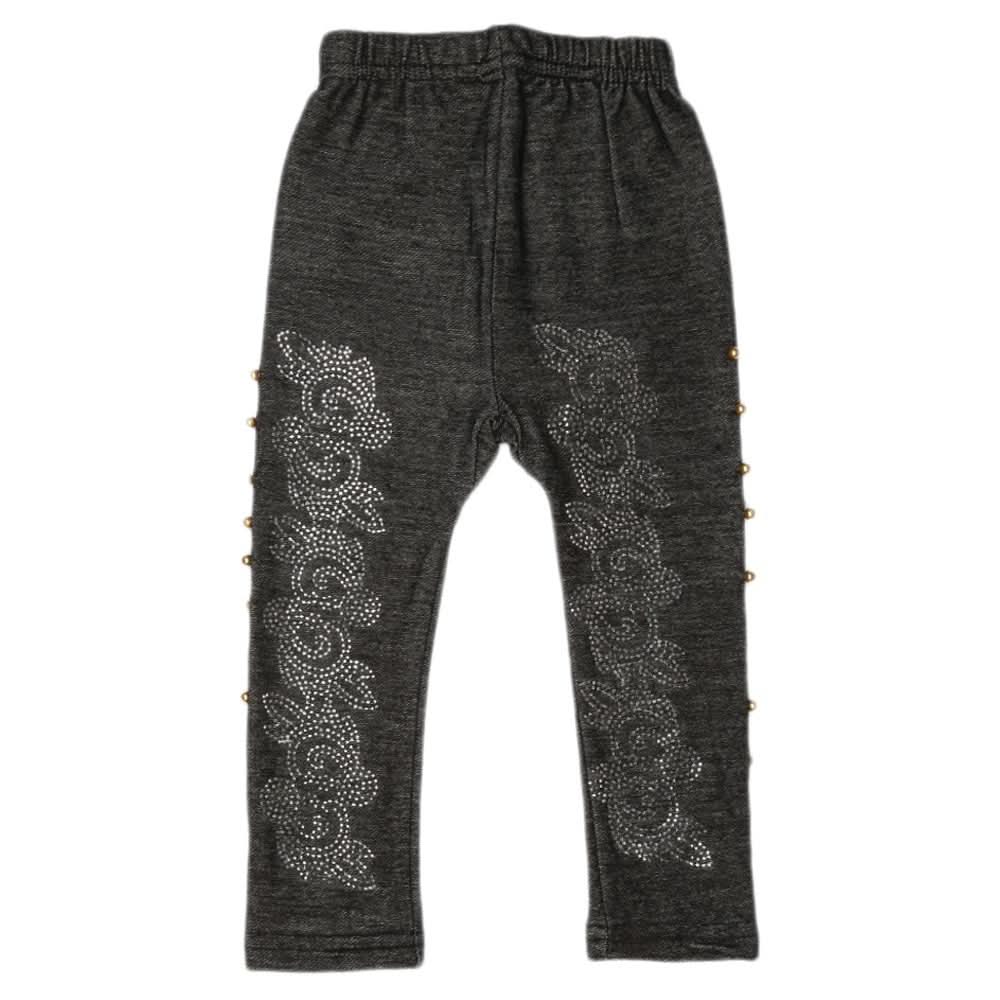 Girls Denim Stone Tight Black B, Kids, Pants And Capri, Chase Value, Chase Value