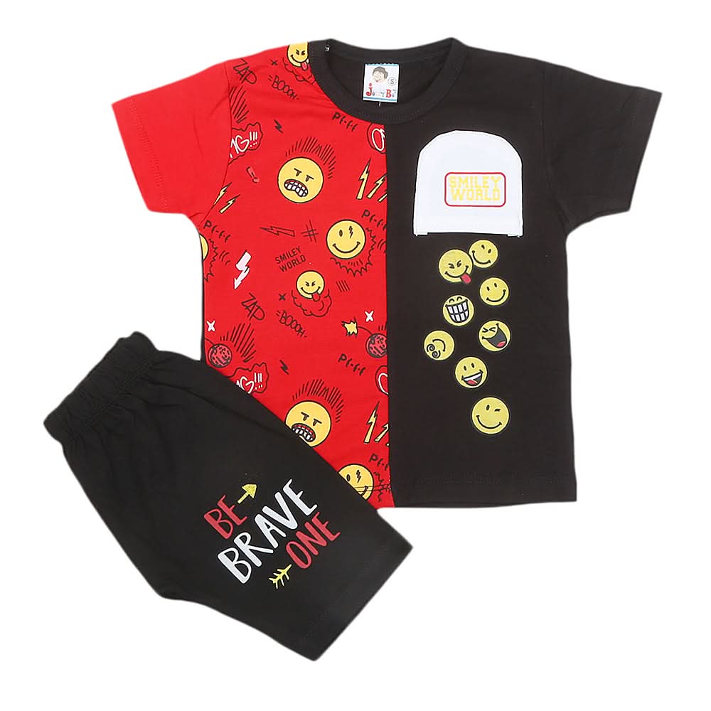 Boys Half Sleeves Short Suit  - Red, Kids, Boys Sets And Suits, Chase Value, Chase Value