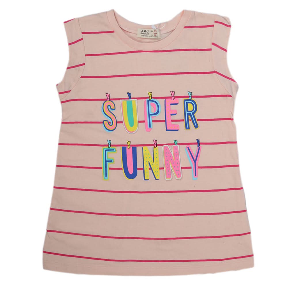 Girls Half Sleeves Top - Peach, Kids, Tops, Chase Value, Chase Value