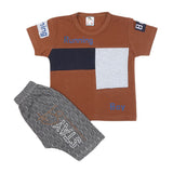 Boys Half Sleeves Short Suit 1222 - Brown, Kids, Boys Sets And Suits, Chase Value, Chase Value