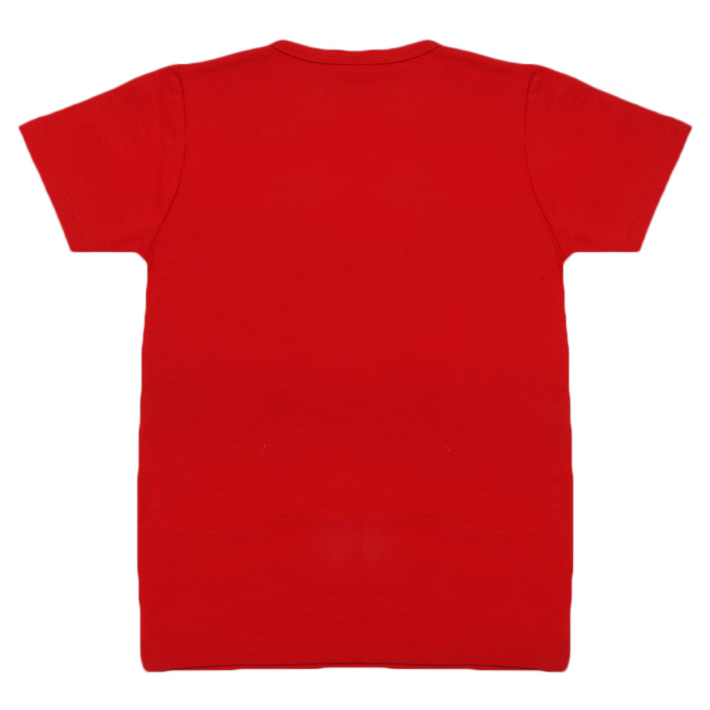 Boys Half Sleeves T-Shirt - Red, Boys T-Shirts, Chase Value, Chase Value