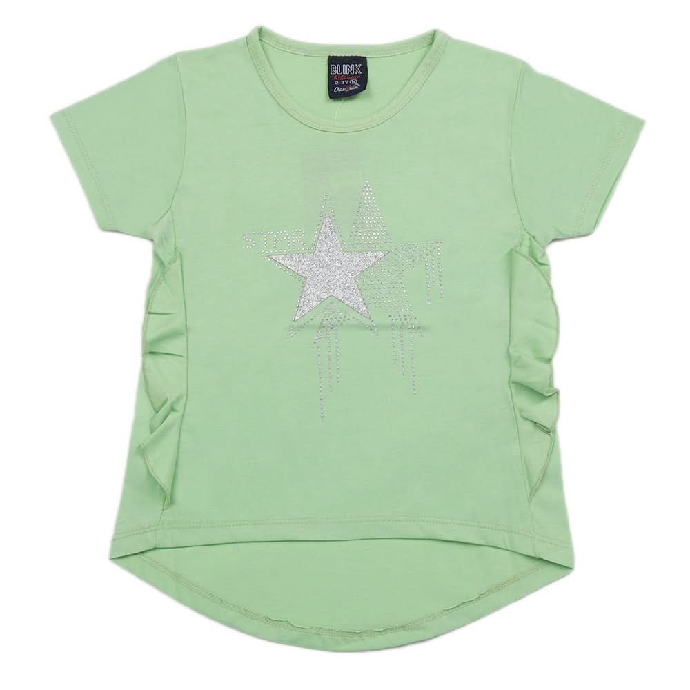 Girls Studs Print T-Shirt - Green, Kids, Girls T-Shirts, Chase Value, Chase Value