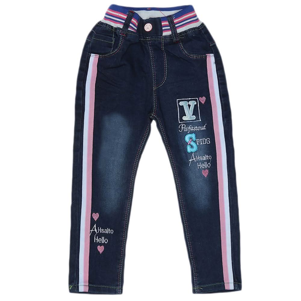 Girls Denim Pant - Blue, Kids, Pants And Capri, Chase Value, Chase Value