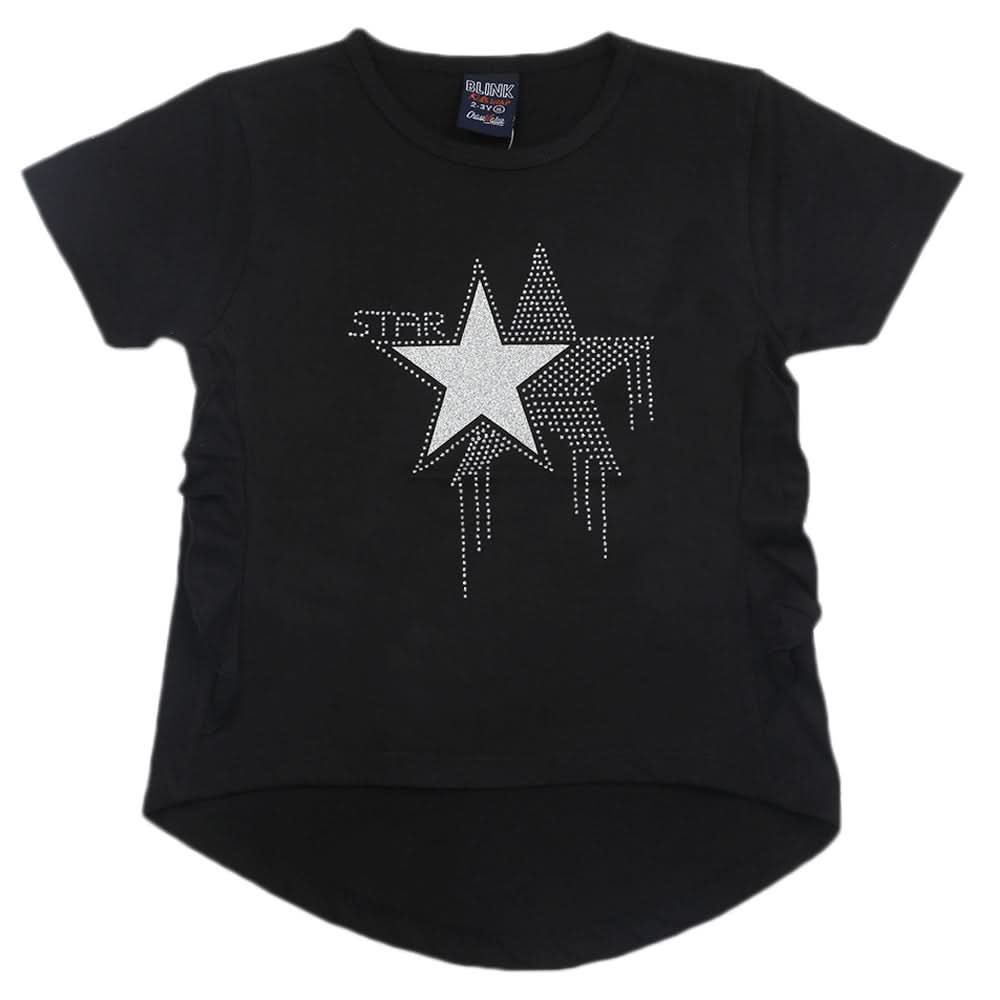Girls Studs Print T-Shirt - Black, Kids, Girls T-Shirts, Chase Value, Chase Value