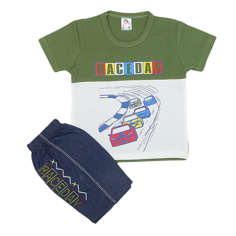 Boys Half Sleeves Short Suit 1207 - Green, Kids, Boys Sets And Suits, Chase Value, Chase Value