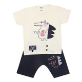 Boys Half Sleeves Short Suit 1219 - Off White, Kids, Boys Sets And Suits, Chase Value, Chase Value