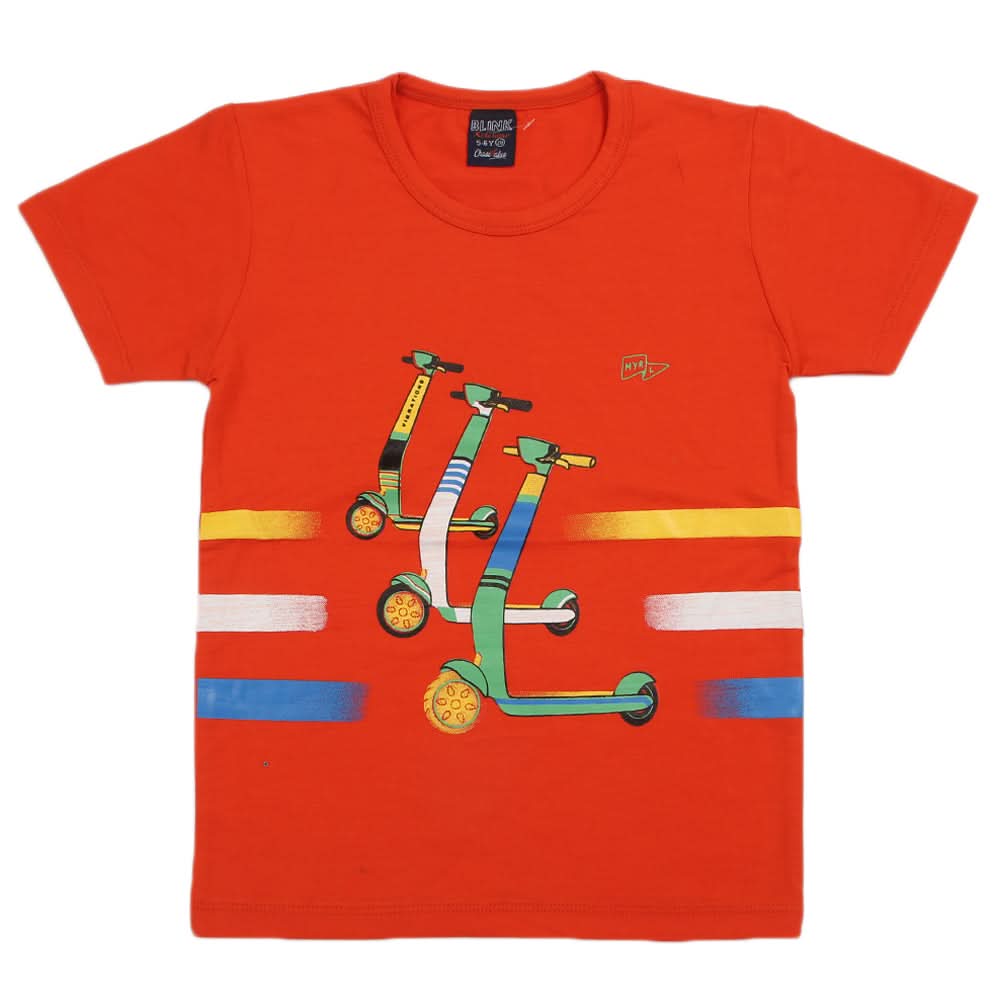 Boys Half Sleeves T-Shirt - Orange, Boys T-Shirts, Chase Value, Chase Value