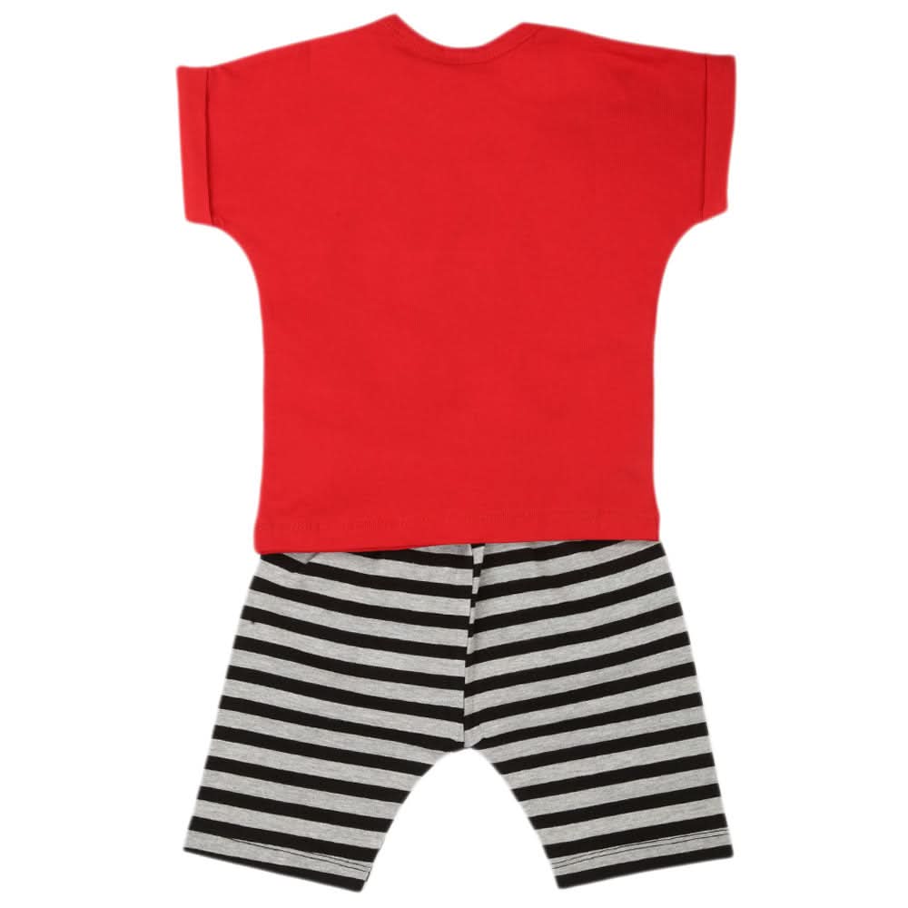 Boys Half Sleeves 2 Piece Suit - Red, Kids, Boys Sets And Suits, Chase Value, Chase Value