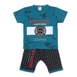 Boys Half Sleeves Short Suit - Steel Green, Kids, Boys Sets And Suits, Chase Value, Chase Value