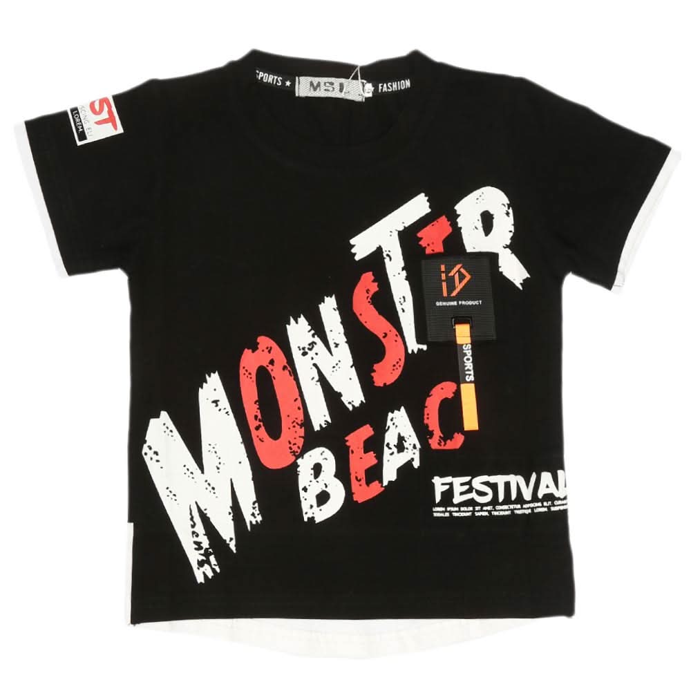 Boys Half Sleeves T-Shirt - Black, Kids, Boys T-Shirts, Chase Value, Chase Value
