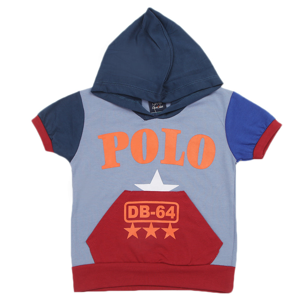 Boys Half Sleeves T-Shirt - Steel Blue, Boys T-Shirts, Chase Value, Chase Value