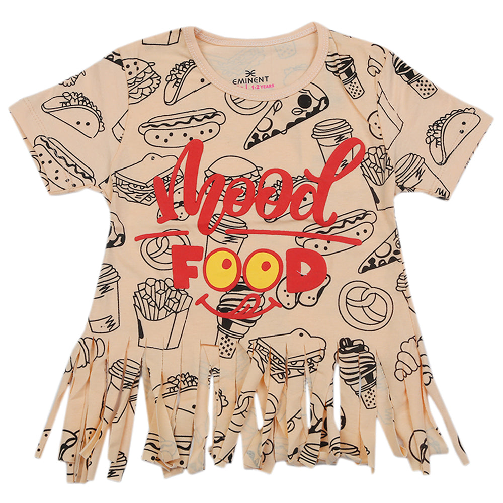 Eminent Girls Emboss Print T-Shirt - Peach, Kids, Girls T-Shirts, Eminent, Chase Value