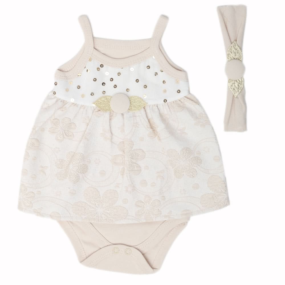 Newborn Girls Turkish Romper - Beige, Kids, Newborn Girls Rompers, Chase Value, Chase Value