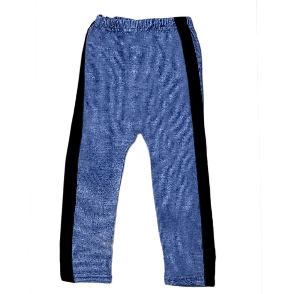 Girls Denim Side Tape Tight - Light Blue, Kids, Tights Leggings And Pajama, Chase Value, Chase Value