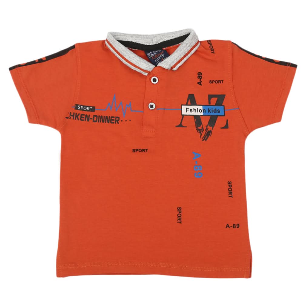 Boys Half Sleeves T-Shirt - Rust, Boys T-Shirts, Chase Value, Chase Value