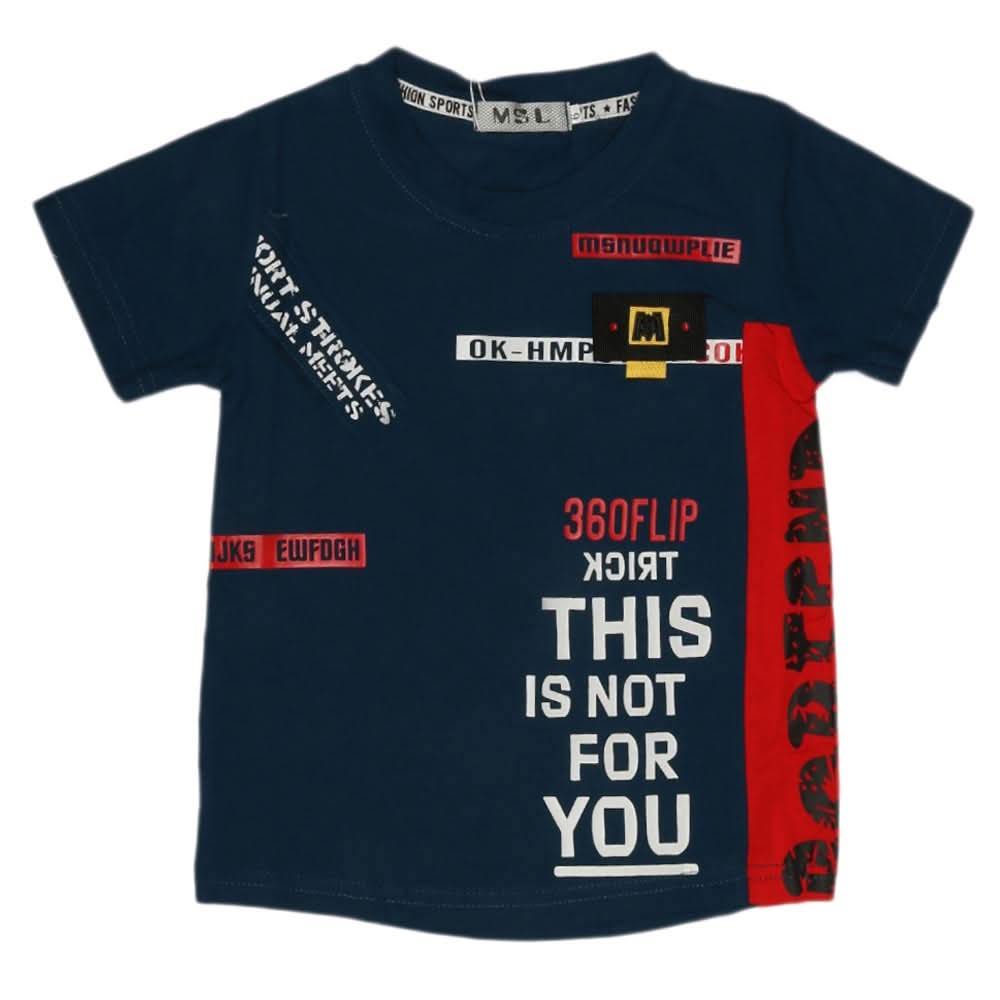 Boys Half Sleeves T-Shirt - Steel Blue, Kids, Boys T-Shirts, Chase Value, Chase Value