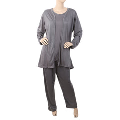 Women's 3 Piece Night Suit - Grey, Women, Night Suit, Chase Value, Chase Value