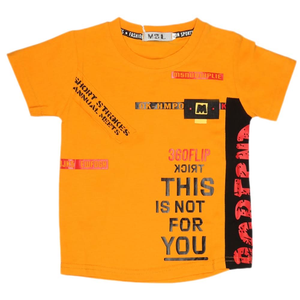 Boys Half Sleeves T-Shirt - Orange, Kids, Boys T-Shirts, Chase Value, Chase Value