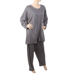 Women's 3 Piece Night Suit - Grey, Women, Night Suit, Chase Value, Chase Value