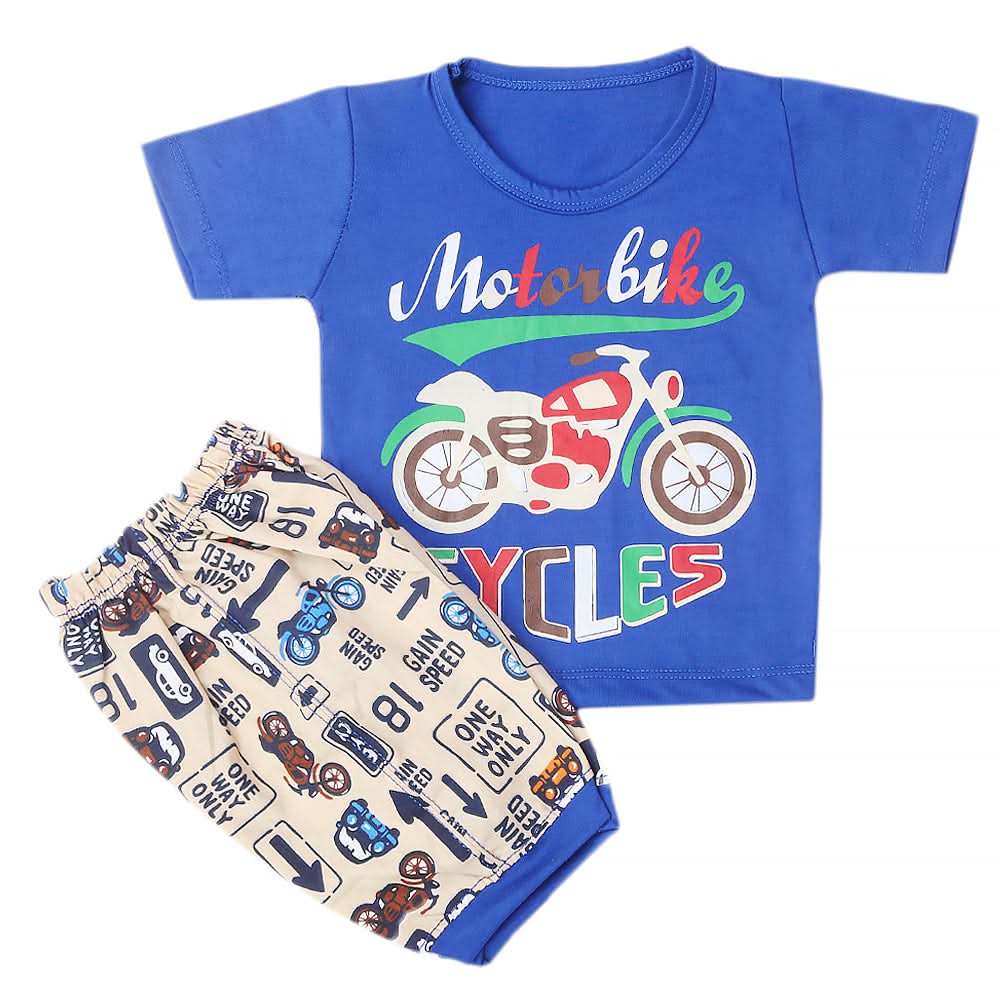 Boys Half Sleeves Short Suit - Royal Blue, Kids, Boys Sets And Suits, Chase Value, Chase Value