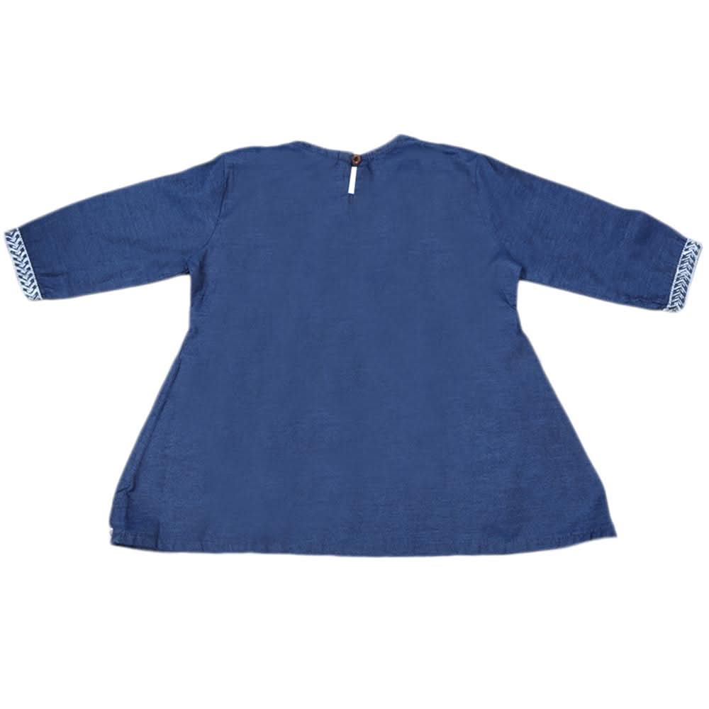 Girls Embroidered Denim Kurti - Blue, Kids, Girls Kurti, Chase Value, Chase Value