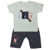 Boys 2 Pcs Suit Half Sleeves - Cyan, Kids, Boys Sets And Suits, Chase Value, Chase Value