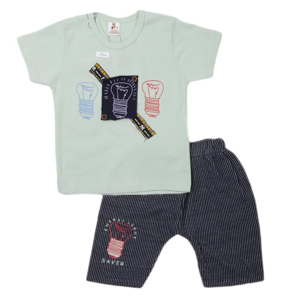 Boys Half Sleeves 2 Piece Suit - Cyan, Kids, Boys Sets And Suits, Chase Value, Chase Value