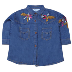 Girls Embroidered Denim Tops - Blue, Kids, Girls Kurti, Chase Value, Chase Value