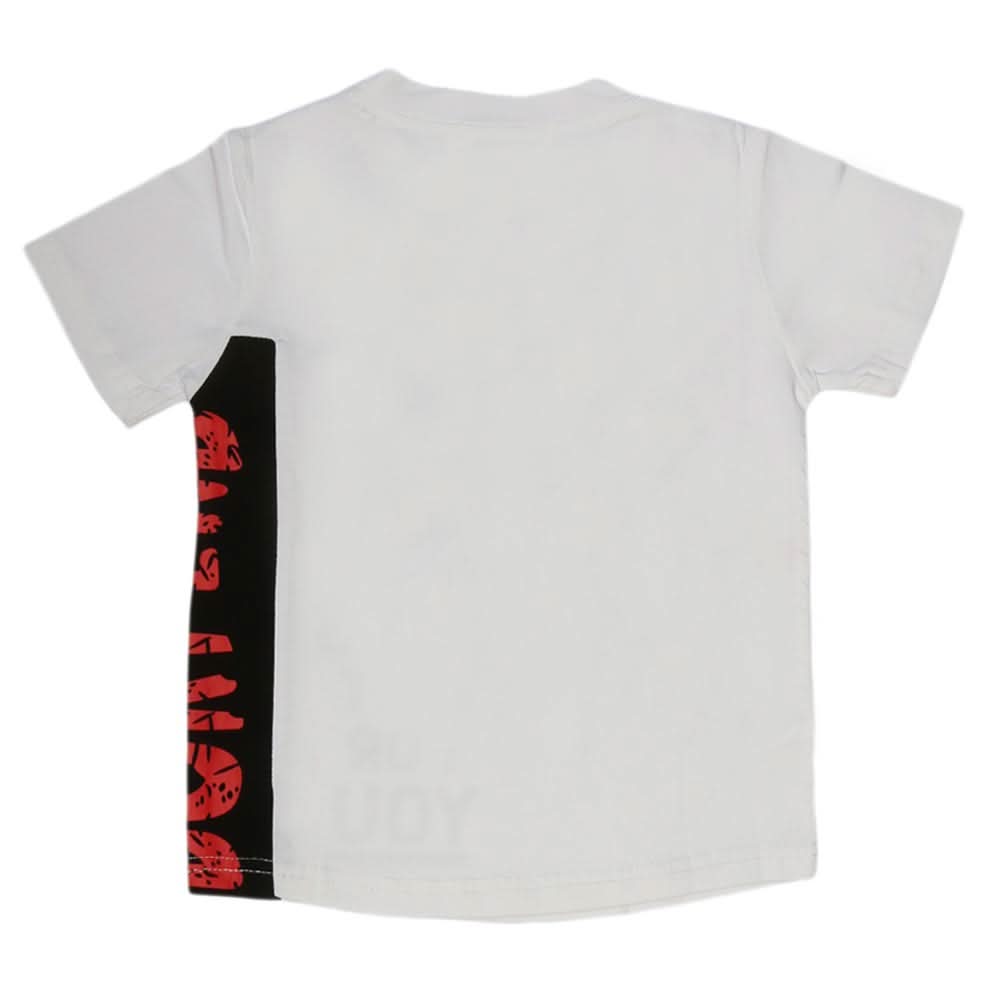 Boys Half Sleeves T-Shirt - White, Kids, Boys T-Shirts, Chase Value, Chase Value