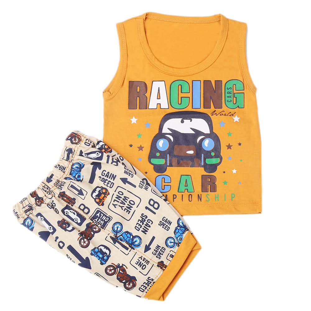 Boys Half Sleeves Sando Suit - Brown, Kids, Boys Sets And Suits, Chase Value, Chase Value