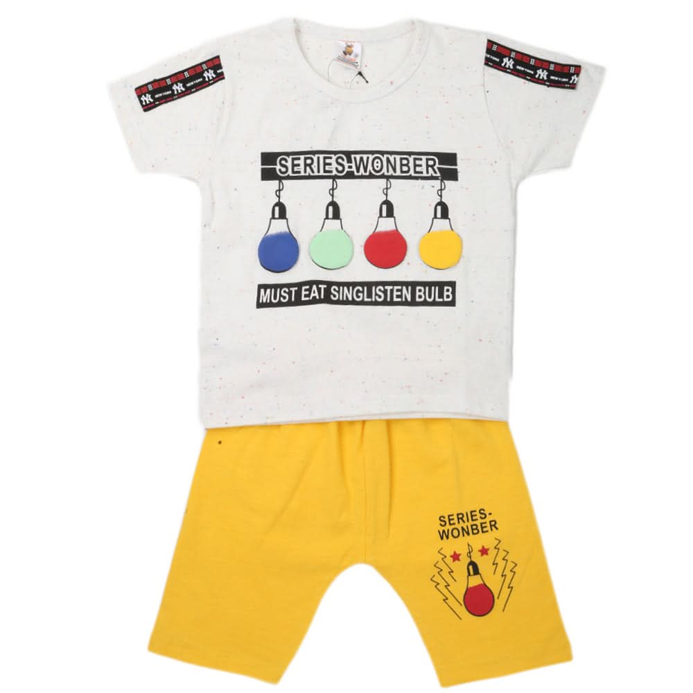 Boys 2 Pcs Suit Half Sleeves - Yellow, Kids, Boys Sets And Suits, Chase Value, Chase Value