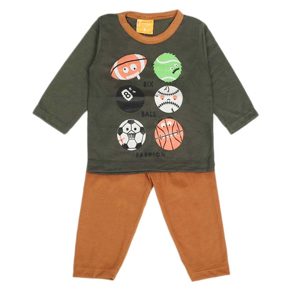 Newborn Boys Full Sleeves Suit - Dark Green, Newborn Boys Sets & Suits, Chase Value, Chase Value