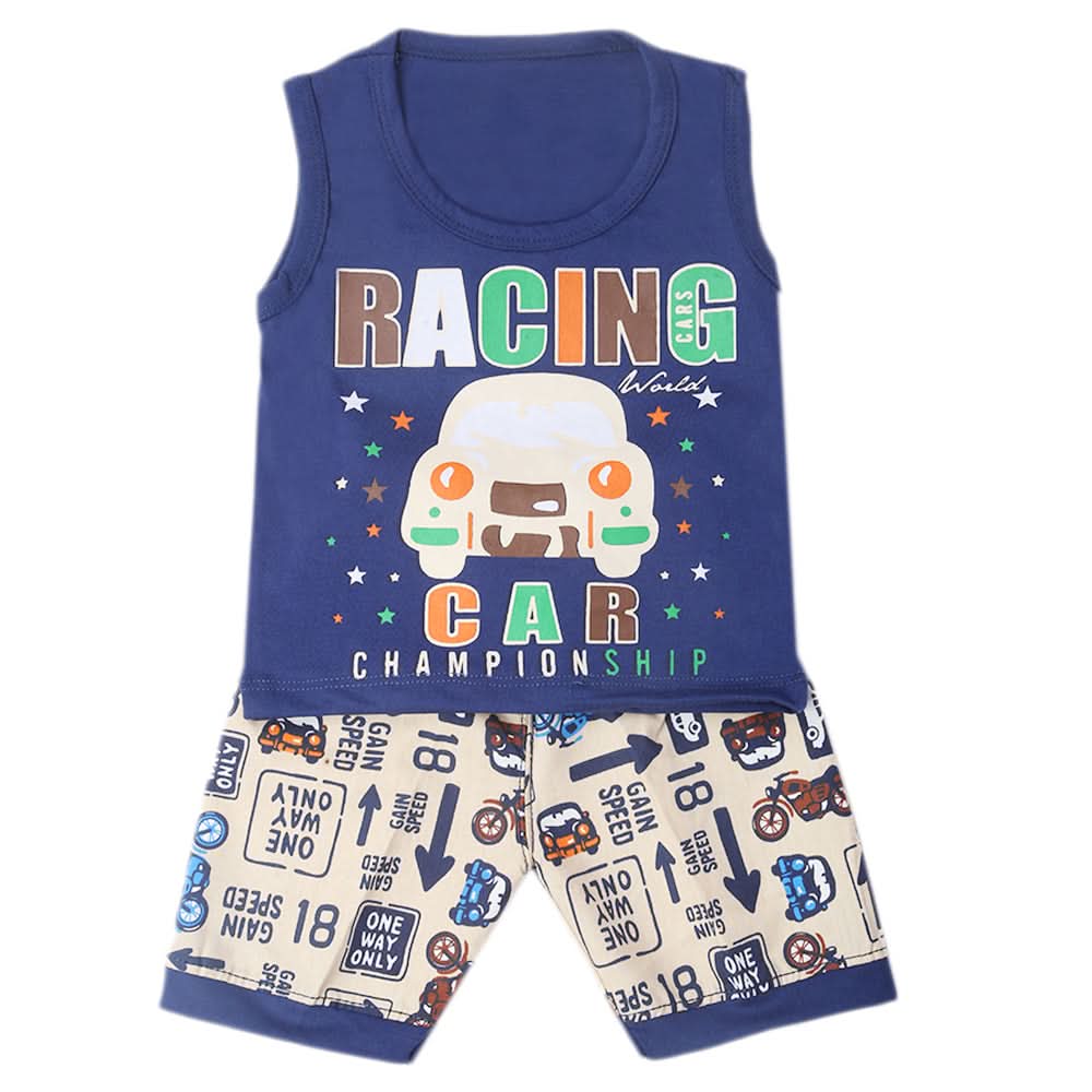 Boys Half Sleeves Sando Suit - Navy Blue, Kids, Boys Sets And Suits, Chase Value, Chase Value