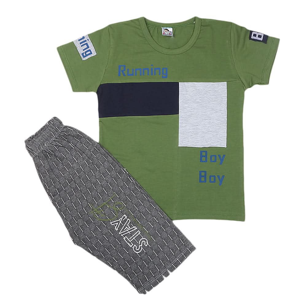 boys half sleeves short Suit - Green, Kids, Boys Sets And Suits, Chase Value, Chase Value