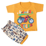 Boys Half Sleeves Short Suit - Mustard, Kids, Boys Sets And Suits, Chase Value, Chase Value