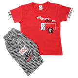 Boys Half Sleeves 2 Piece Suit - Red, Kids, Boys Sets And Suits, Chase Value, Chase Value